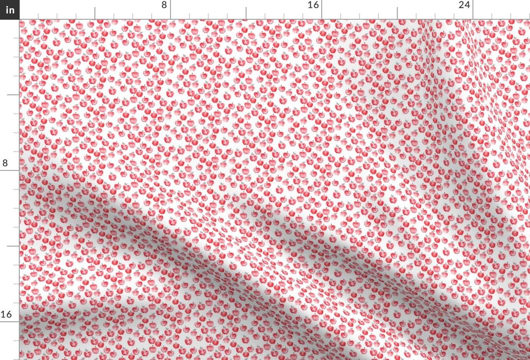 Micro Apples Fabric - Watercolor Apples by Littlearrowdesign - Back to ...