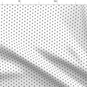 Crossbones Fabric - Tiny Black Skull And Crossbones On White By Littlemisscrow - Skull Poison Cotton Fabric By The Yard With Spoonflower