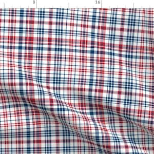Patriotic Plaid Fabric - Red White And Blue Independence Day Fabric By Charlottewinter - July 4th Cotton Fabric By The Yard With Spoonflower