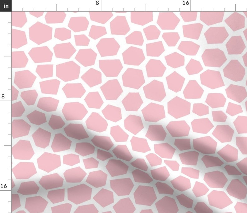 Giraffe Fabric Geo Giraffe Pink By Leanne Giraffe Spots | Etsy