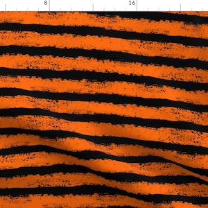 Orange Stripe Rustic Fabric - Orange And Black Stripe By B0rwear - Stripe Halloween Orange Black Cotton Fabric By The Yard With Spoonflower