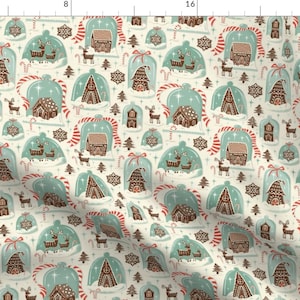 Gingerbread House  Fabric - Christmas Gingerbread Village - Cream Regular Scale - Gingerbread House Xmas Winter Holiday By Heatherdutton