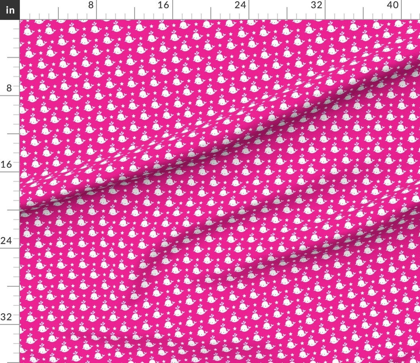 Baby Whales Fabric Pink Nautical 04 by Prettygrafik Hot Etsy