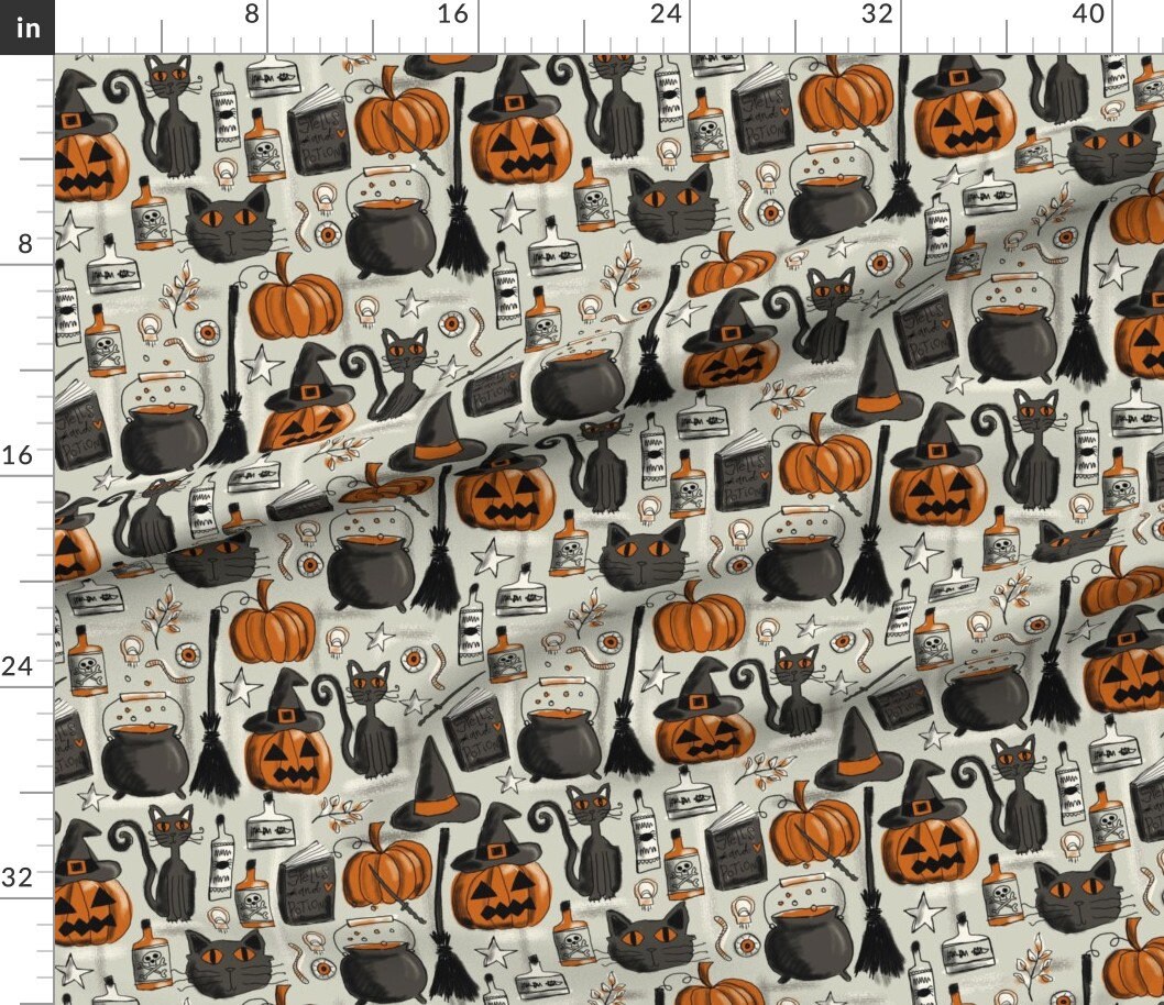 Halloween Fabric Vintage Halloween by Laura May Designs Etsy