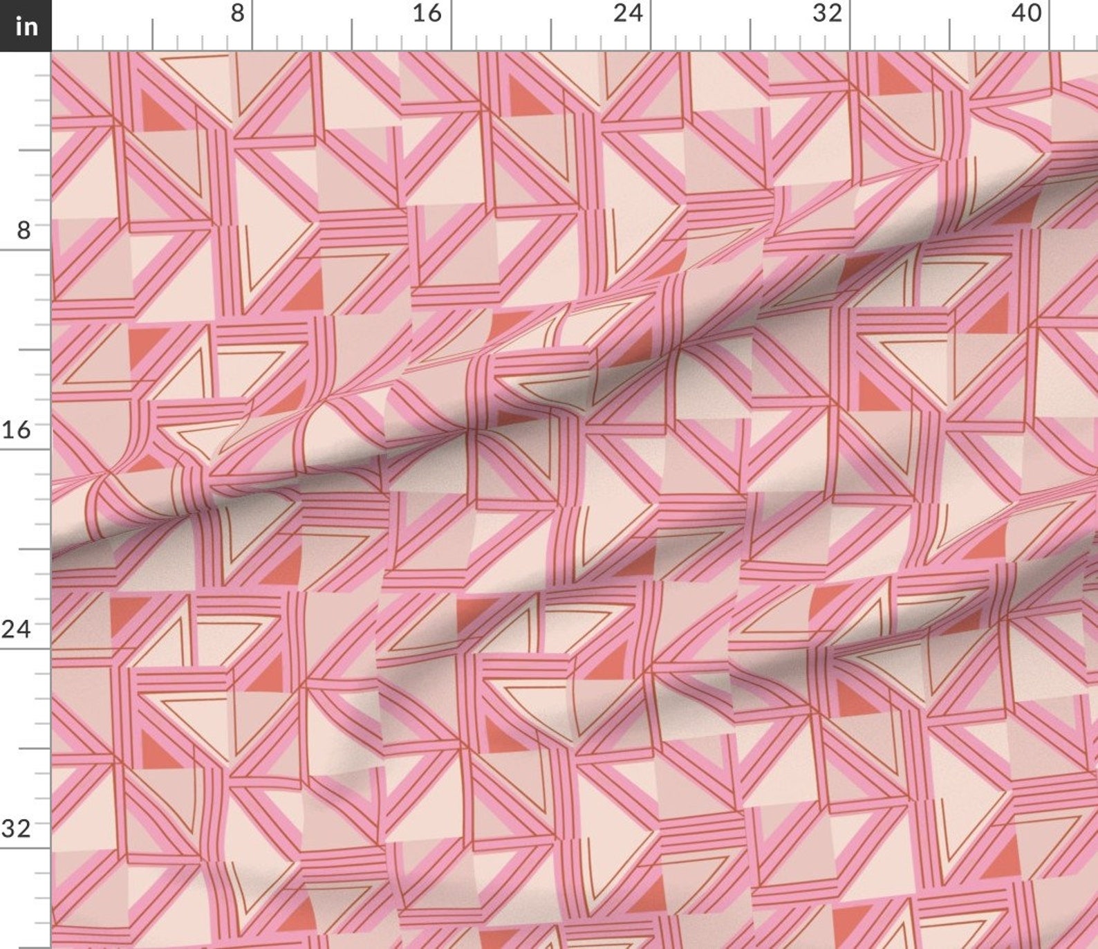 Retro Geo Fabric Happy Geo Maze by Alison Janssen Lines Etsy