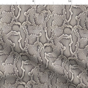 Python Snake Skin Animal Pattern Fabric - Python Gray By Willowlanetextiles - Python Snakes Cotton Fabric By The Yard With Spoonflower