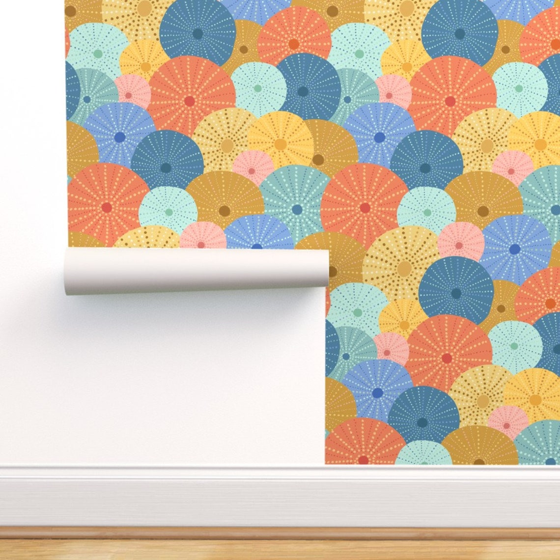 Sea Urchin Wallpaper Colorful Sea Urchin by Latheandquill | Etsy
