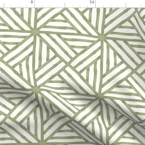 May include: A seamless pattern featuring a geometric design of overlapping green lines on a white background. The lines create a series of star-shaped patterns.