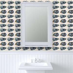 Coastal Wallpaper- Oysters In A Row - 6.35 Inches By Cityette - Beige Blue New England Removable Self Adhesive Wallpaper Roll by Spoonflower image 8