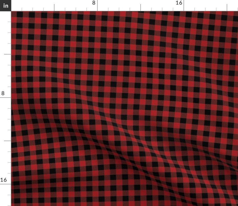 Buffalo Check Fabric Tiny Buffalo Check Red and Black By Etsy