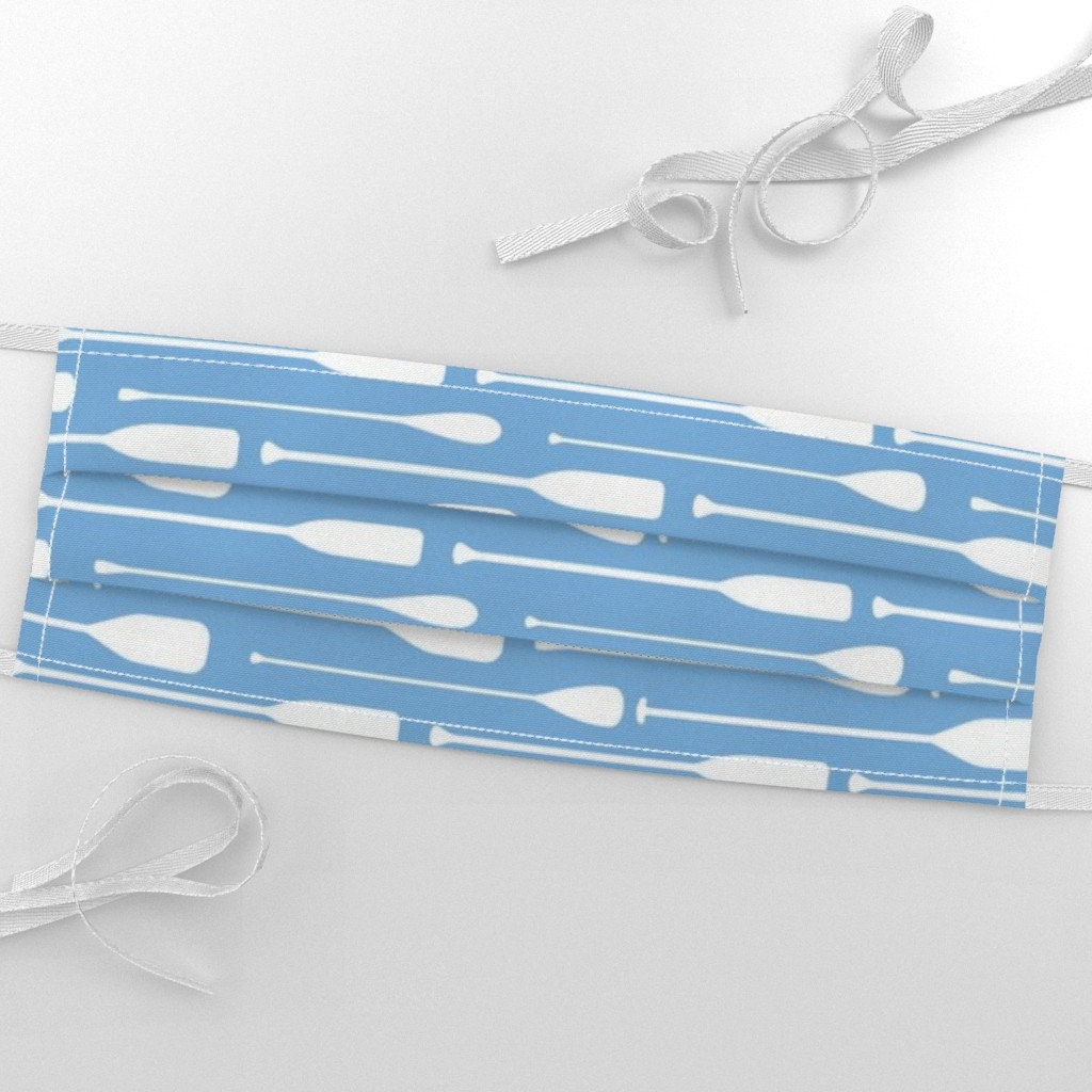 Canoe Paddle Fabric Paddles on Light Blue by Etsy