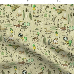 Mallard Fabric by the yard - Marvellous Mallards By Mulberry Tree - Oudoor Woodland Ducks Cotton Fabric By The Yard With Spoonflower