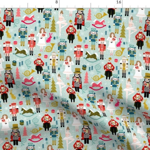 Nutcracker Fabric Nutcracker Ballet Xmas Holiday Christmas Etsy