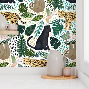Rain Forest Wallpaper - Emerald Rain Forest Animals By Tangerine-Tane - Custom Printed Removable Self Adhesive Wallpaper Roll by Spoonflower image 7