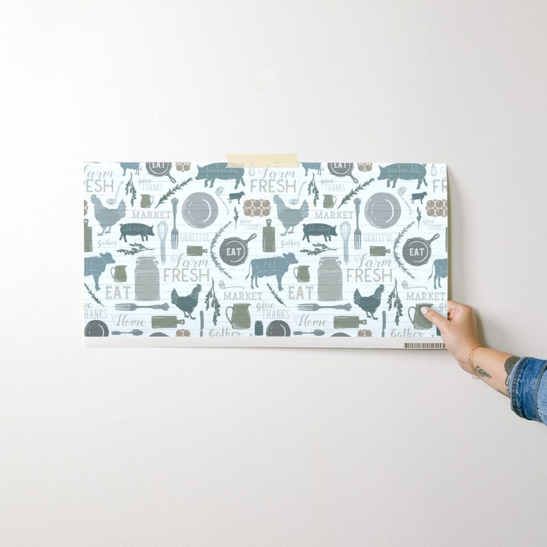 Farmhouse Wallpaper - Sing For Your Supper Gather Round Give Thanks - Custom Printed Removable Self Adhesive Wallpaper Roll by Spoonflower image 9