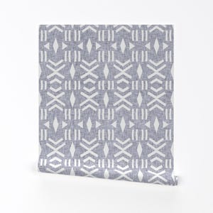 Tribal Wallpaper - Geometric Mud cloth By Holli Zollinger - Diamonds Custom Printed Removable Self Adhesive Wallpaper Roll by Spoonflower