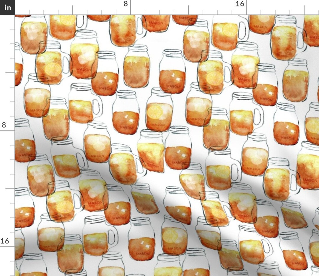 Sweet Tea Fabric Watercolor Sweet Tea Mason Jar by Littlearrowdesign Watercolor Kitchen Decor