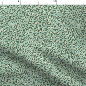 Linen Green Cheetah Print Fabric - Petra Leopard By Holli Zollinger - Linen Green Cheetah Cotton Fabric By The Yard With Spoonflower
