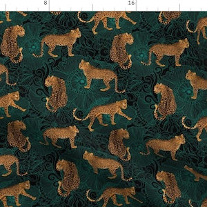 Maximalist Leopards Fabric - Leopard Exotic Jungle by hnldesigns - Animal Print Boho Tropical Fabric by the Yard by Spoonflower