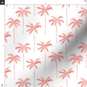 Palm Tree Fabric - Watercolor Palm Coral By Littlearrowdesign - Tropical Trees Summer Decor Cotton Fabric By The Yard With Spoonflower imagen 3