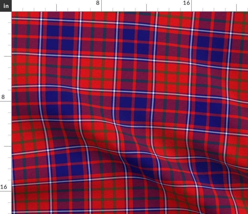 Tartan Fabric Cameron Of Lochiel Red Blue Green 6 By Weavingmajor Scottish Tartan Modern Cotton Fabric By The Yard With Spoonflower image 1