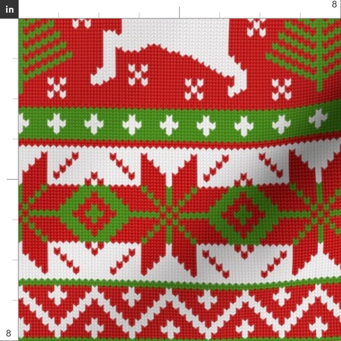 Fair Isle Christmas Fabric Christmas Fair Isle Pattern By Etsy