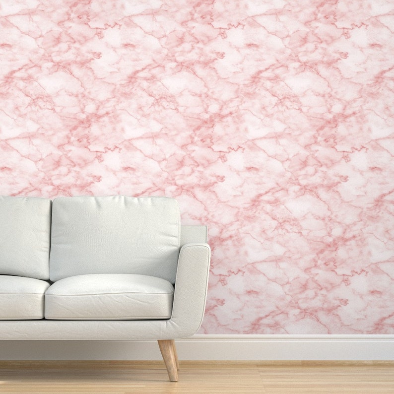 Blush Pink Wallpaper Marble Pink By Color Amazing Designs Etsy