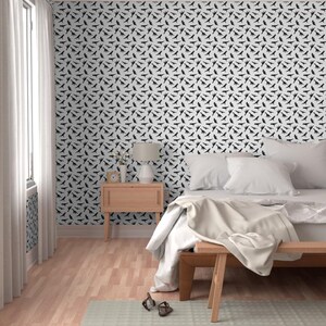 Dinosaur Wallpaper - Dinos By Littlearrowdesign - Black White Kids Nursery Playroom Removable Self Adhesive Wallpaper Roll by Spoonflower image 5