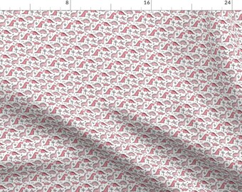 Tiny Dinosaur Fabric - Dinosaurs Pink Tiny Small 0,75-1 Inch By Caja Design - Tiny Dinosaurs Pink Cotton Fabric By The Yard With Spoonflower