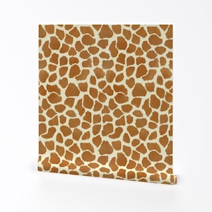 Giraffe Pattern Removable Peel and Stick Wallpaper - Hide Fur Look African Animal  - Wall Art Wall Decor - Giraffe Spots by eclectic_house