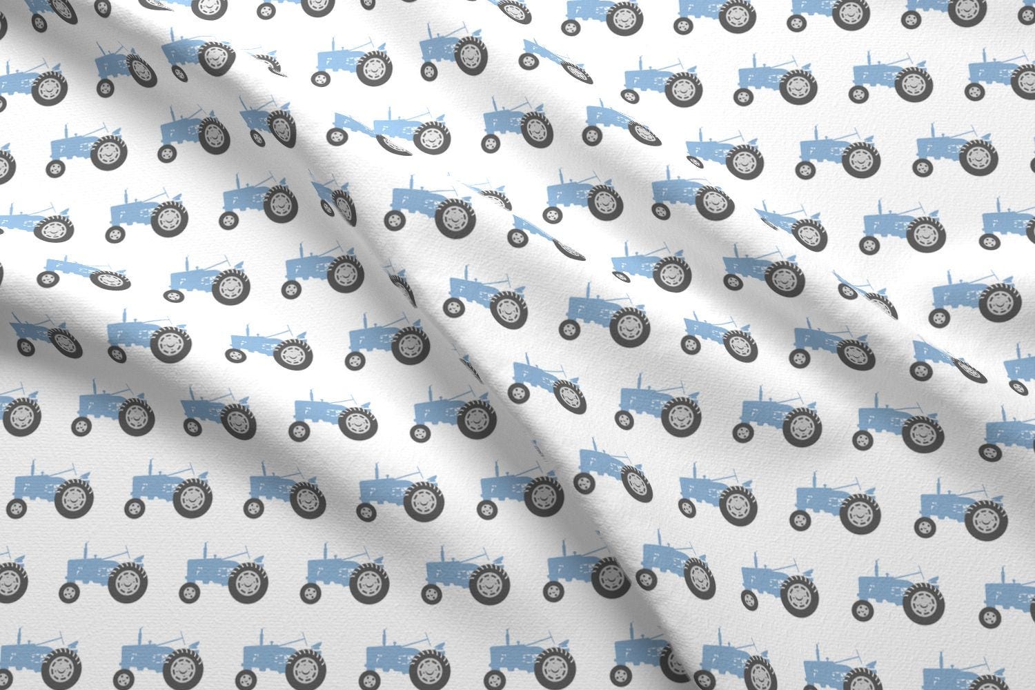 Tractor Fabric Blue Tractors Farm Fabric By Etsy