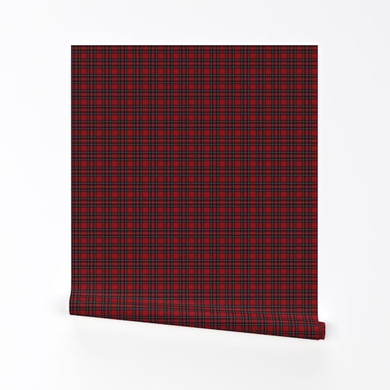 Scottish Wallpaper - Plaid Tartan By Lilyoake - Scottish Highlands Custom Printed Removable Self Adhesive Wallpaper Roll by Spoonflower