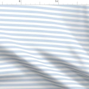 Light Blue Stripe Fabric - Clearwater Stripe In Pale Blueberry By Lilyoake - Blue And White Cotton Fabric By The Yard With Spoonflower