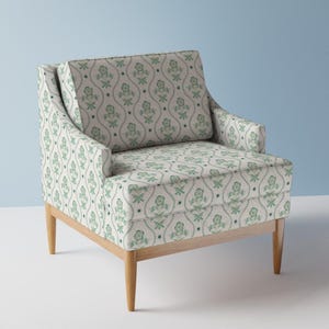Blumen Streifen Polsterstoff - Floral Grün by vivdesign - Hellgrün Sterne Floral Süßer Handgezeichneter Stoff Meterware mit Löffelblume