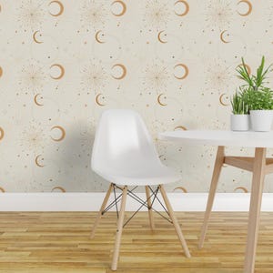 Papel de Parede Adesivo Boho Stars - Talismã Mágico Boho Terra Dourada - Decoração de Parede Removível - Luz Celestial por milatoo