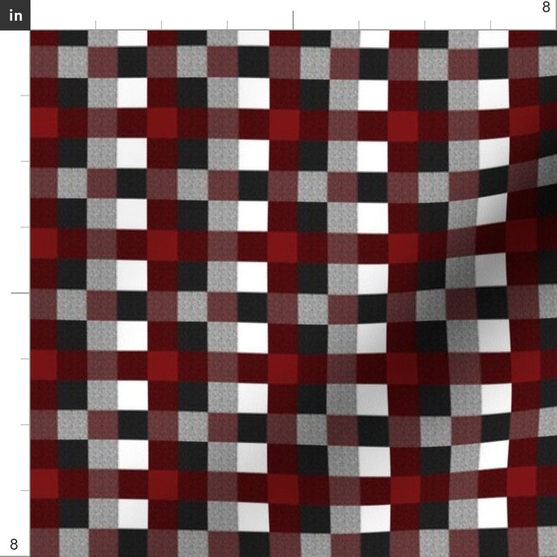 Buffalo Plaid Fabric Buffalo Plaid Burgundy Red by Portage Etsy