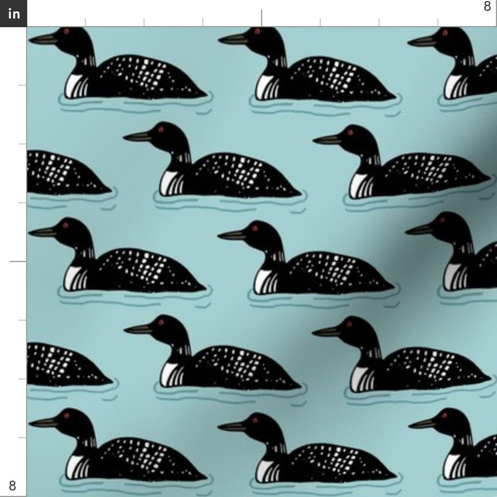 Loon Fabric Loon by Kelly Korver Loon Water Fowl Lake Bird Etsy