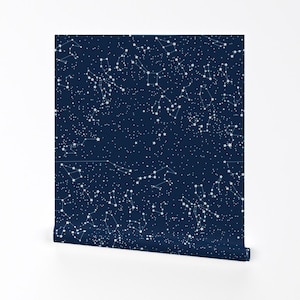 Papel tapiz de constelación: "Mapa" de nuestro cielo, de Mariao: rollo de papel tapiz autoadhesivo extraíble con impresión personalizada de estrellas celestiales de Spoonflower