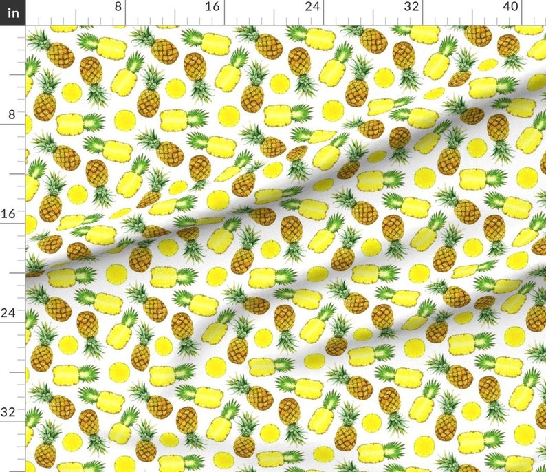 Summer Pineapples Fabric Pineapples By Svetlana Prikhnenko Etsy