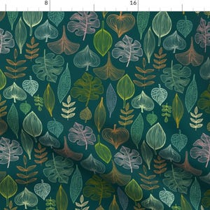 Green Botanical Leaves Fabric - Leaves By Yulia - Green Summer Botanical Leaves Cotton Fabric By The Yard With Spoonflower