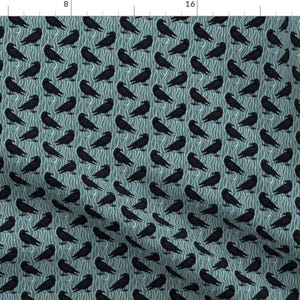 Crow Fabric - As The Crow Flies By Keweenawchris Literature Bird Raven Blackbird Halloween - Cotton Fabric By The Yard With Spoonflower