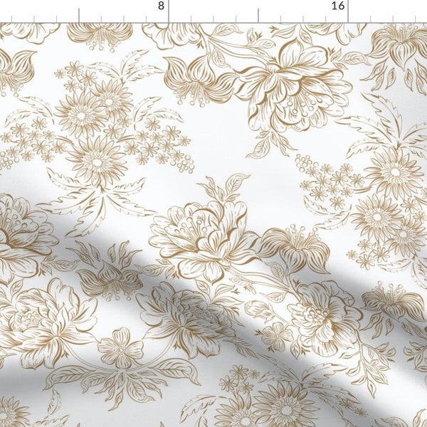 Vintage Botanical Fabric - Decorative Floral by paisleyanddot_llc - Regency Cottagecore Shabby Chic Fabric by the Yard by Spoonflower