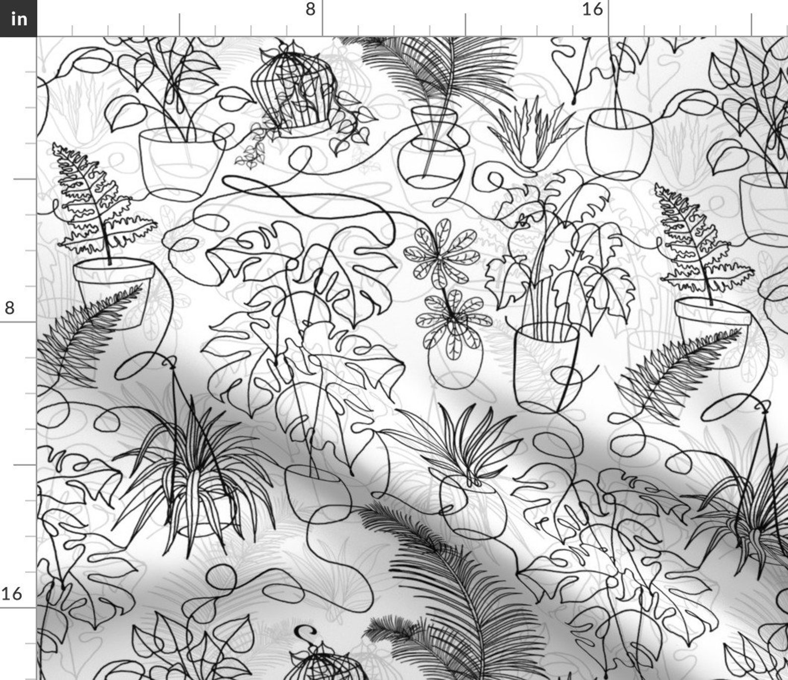 House Plants Fabric House Plants by Irishvikingdesigns Etsy