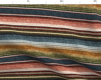 Southwest Desert Fabric - Serape Stripe by littlearrowdesign - Earth Tones Distressed Look Southwestern Fabric by the Yard by Spoonflower