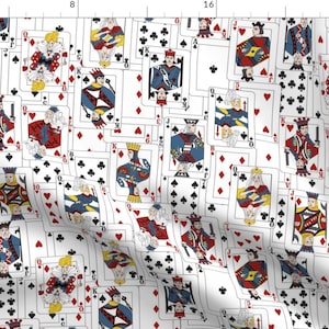 Deck Of Cards Fabric - The Whole Deck In Primary By Mag-O - Playing Games and Sports Cotton Fabric By The Yard With Spoonflower