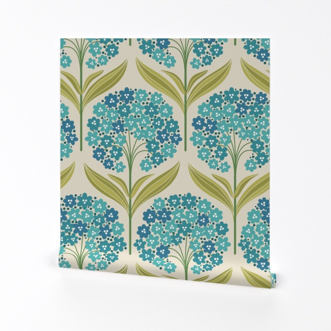 Vintage Pom Pom Wallpaper Large Pom Pom Flower by Mandykippax Hydrangea