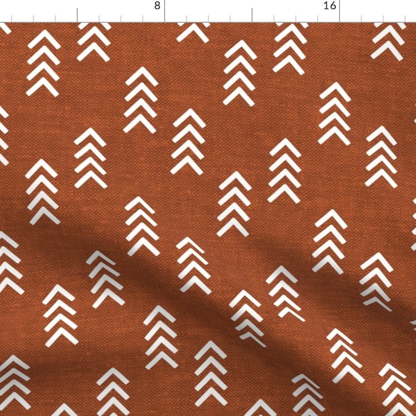 Rust Orange Arrow Fabric - Arrow Stripes - Orange By Littlearrowdesign - Minimalistic Arrow Cotton Fabric By The Yard With Spoonflower