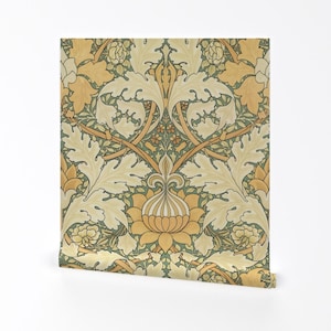 William Morris Abnehmbare Tapete - Kunsthandwerk Antik - Kunst Wand Dekor - Wachsender Damast von peacoquettedesigns