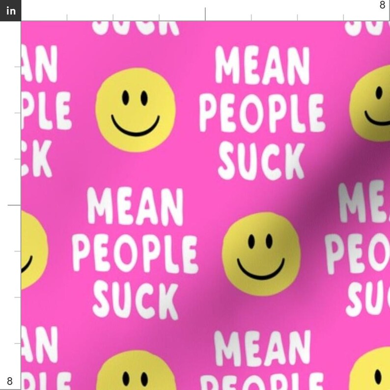 Mean People Suck Fabric - Mean People Suck Pink by littlearrowdesign - Funny Hot Pink Baby Girl Trendy Fabric by the Yard by Spoonflower imagen 3