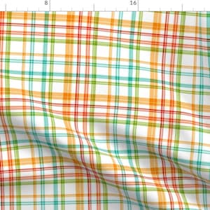 Multicolored Plaid Fabric - Juicy Plaid Autumn Colors By Crookedlittlestudio - Orange Plaid Cotton Fabric By The Yard With Spoonflower